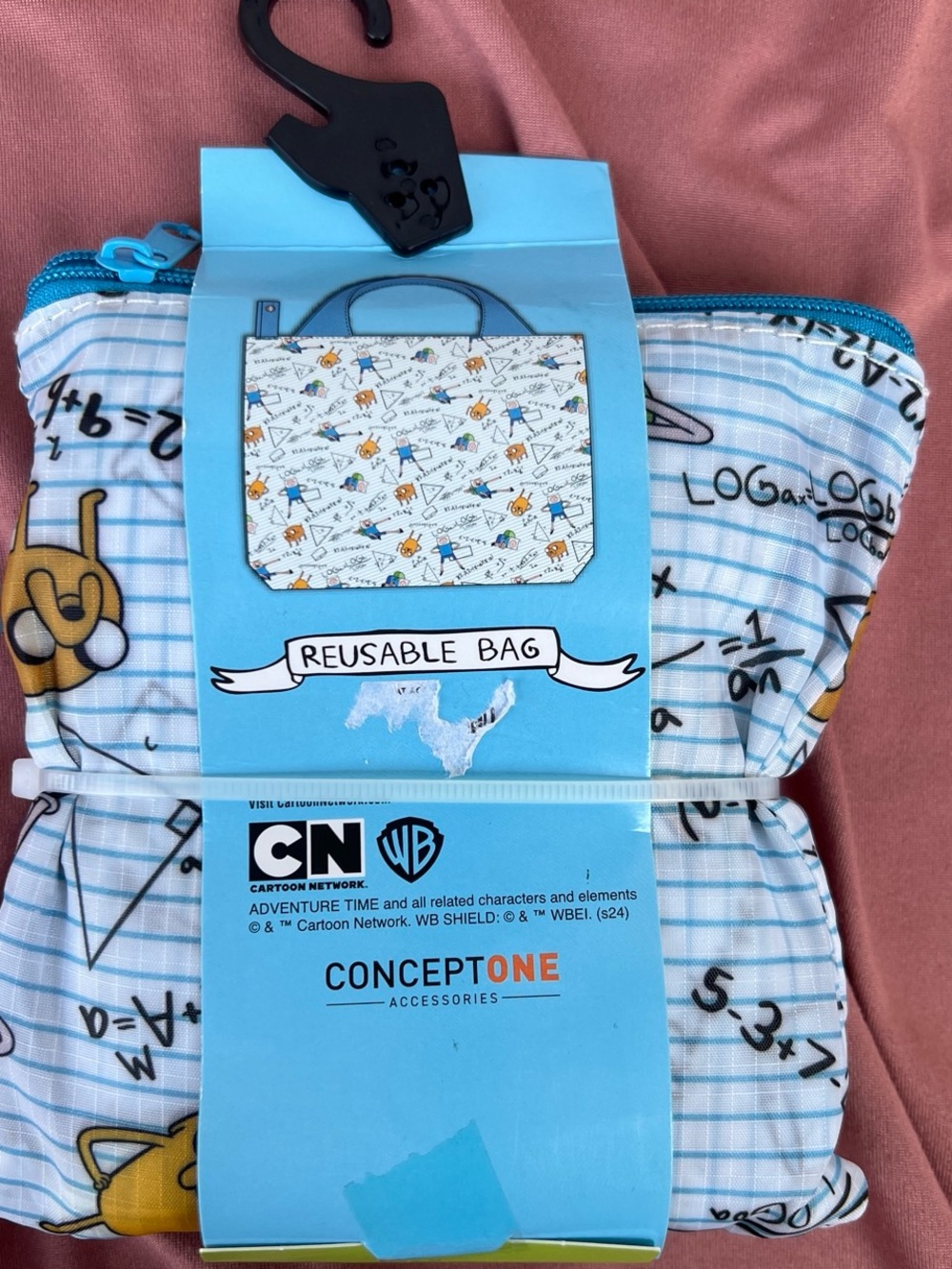 Cartoon Network Adventure Time Foldable Reusable Bag - Light Blue